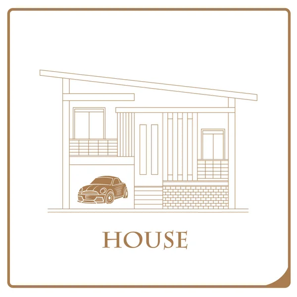 Casa esterno isolato icona vettore illustrazione disegno — Vettoriale Stock