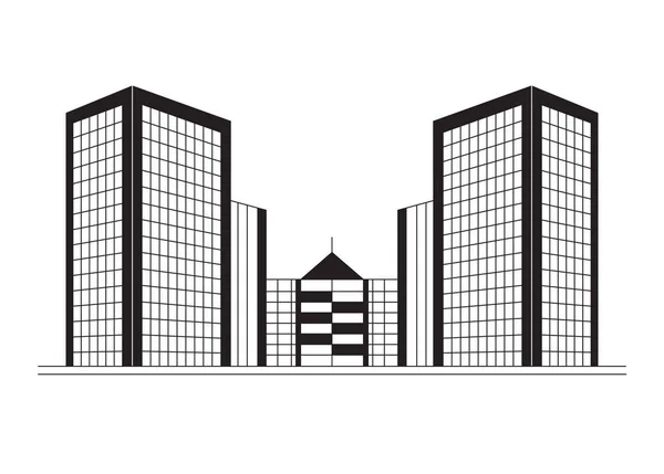 Perspectief 3d draadframe van gebouw — Stockvector