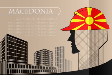 Makedonya Cumhuriyeti bayrağı yapılan bina logosu 