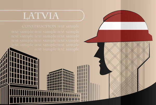 Logotipo do edifício feito a partir da bandeira da Letónia — Vetor de Stock