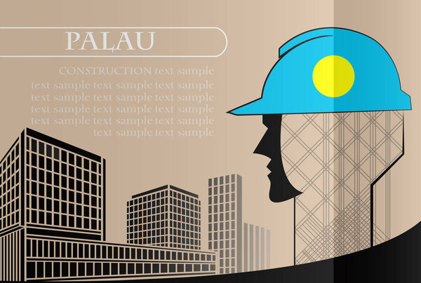 Building logo made from the flag of Palau 