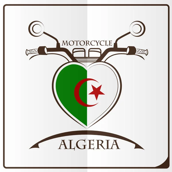 Cezayir bayrağı yapılan motosiklet — Stok Vektör