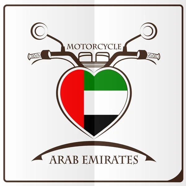 Логотип мотоцикла из флага Арабских Эмиратов — стоковый вектор