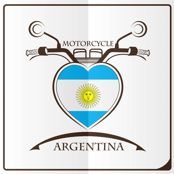 Logotipo de la motocicleta hecha de la bandera de Argentina — Archivo Imágenes Vectoriales