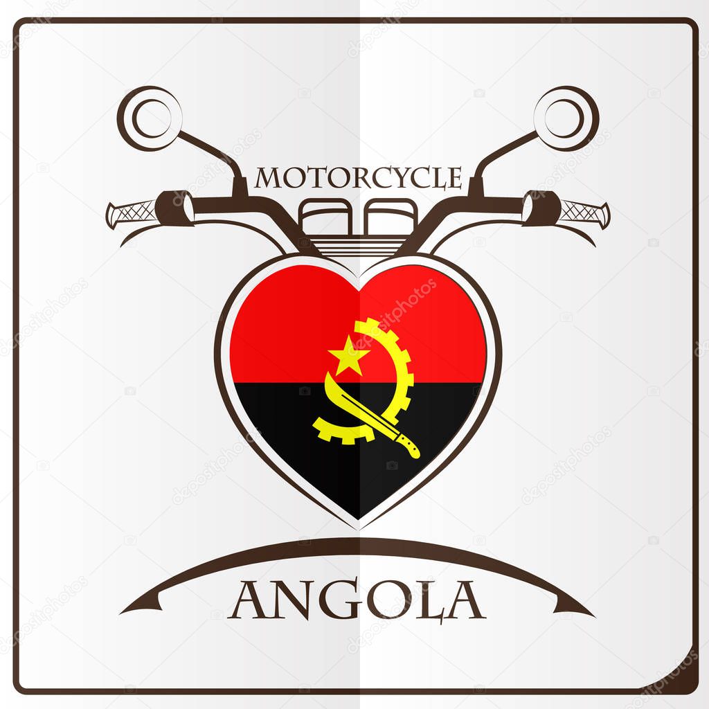 logotipo de la motocicleta de la bandera de Angola 2023