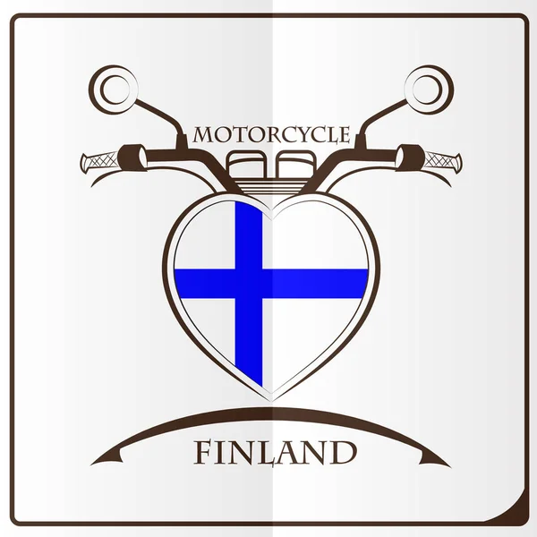 Logotipo de la motocicleta del pabellón de Finlandia — Vector de stock