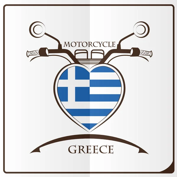 Motorrad-Logo aus der griechischen Flagge — Stockvektor