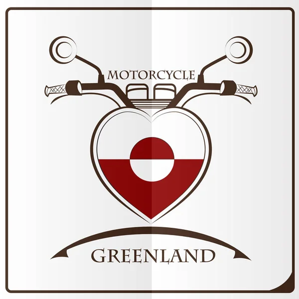 Logotipo de la motocicleta de la bandera de Groenlandia — Archivo Imágenes Vectoriales
