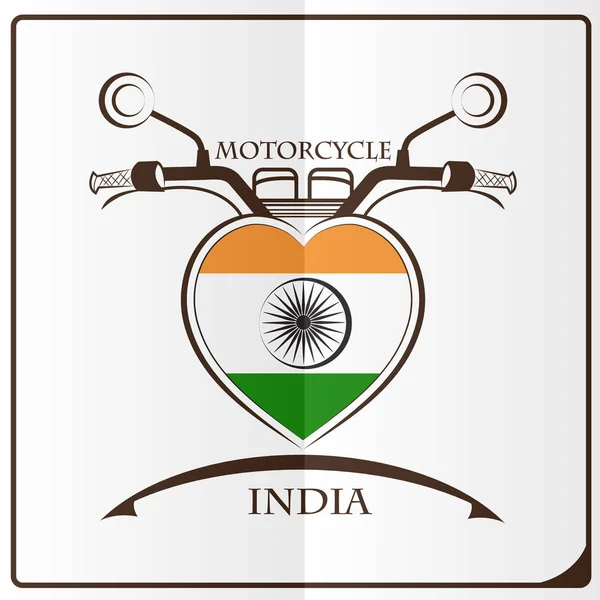 Logotipo de la motocicleta hecha de la bandera de India — Archivo Imágenes Vectoriales