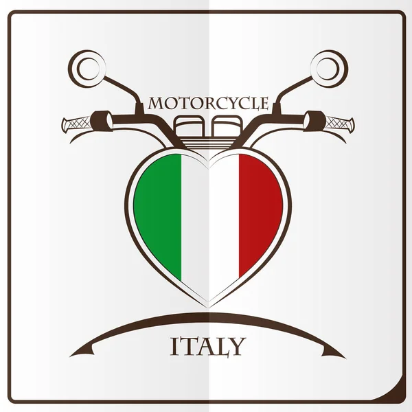 Logo motocykl z flaga Włoch — Wektor stockowy