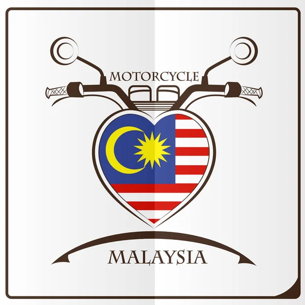 Motorcycle logo made from the flag of Malaysia — Stock Vector