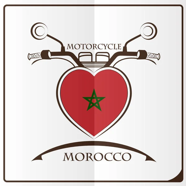 Motorcycle logo made from the flag of Morocco — Stock Vector