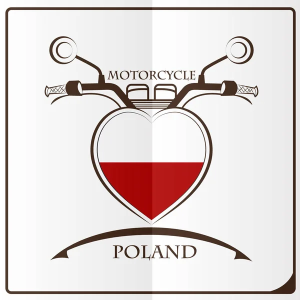 Motorrad-Logo aus der Flagge Polens — Stockvektor