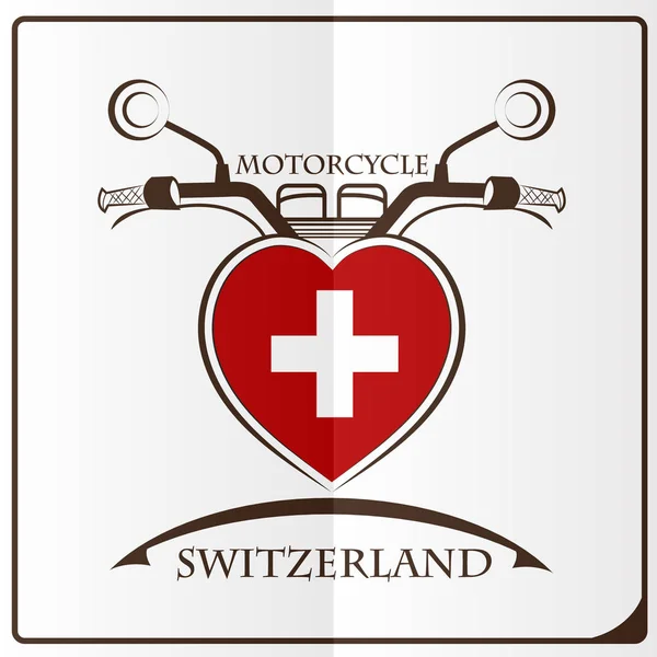 Logotipo de la motocicleta de la bandera de Suiza — Archivo Imágenes Vectoriales