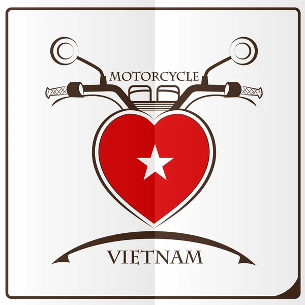 Logotipo de la motocicleta hecha de la bandera de Vietnam — Archivo Imágenes Vectoriales