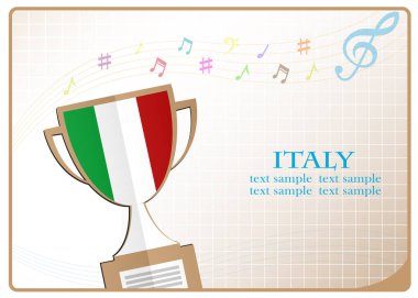 İtalya bayrağı yapılan trophy Kupası logosu