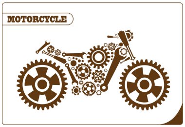 Motosiklet şeklinde soyut Dişliler