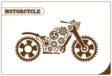 Motosiklet şeklinde soyut Dişliler