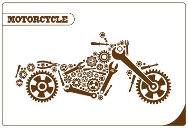 Motosiklet şeklinde soyut Dişliler