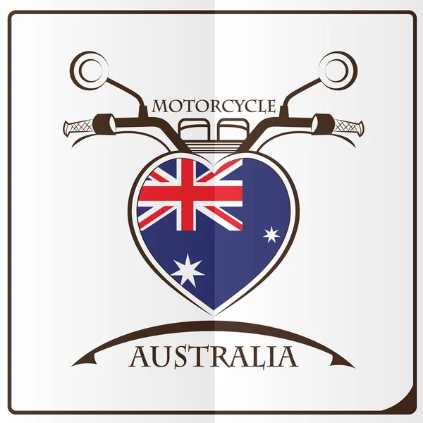 Logotipo de la motocicleta hecha de la bandera de Australia — Archivo Imágenes Vectoriales