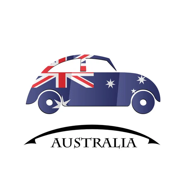 Icono del coche hecho de la bandera de Australia — Archivo Imágenes Vectoriales