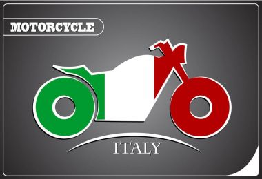 İtalya bayrağı yapılan motosiklet
