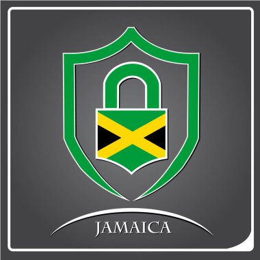 Jamaika bayrak yapılan kilit logosu