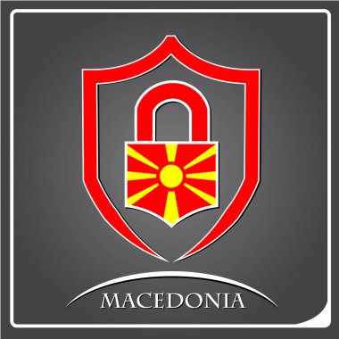 Makedonya Cumhuriyeti bayrağı yapılan kilit logosu