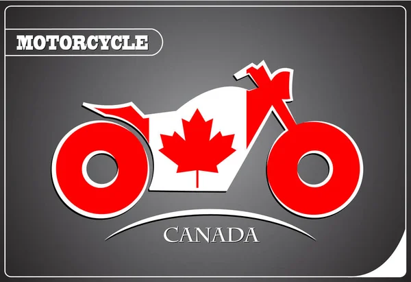 Motorcycle logo made from the flag of Canada — Stock Vector