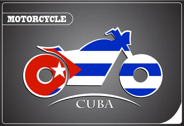 Logo motocykl z flaga Kuby — Wektor stockowy