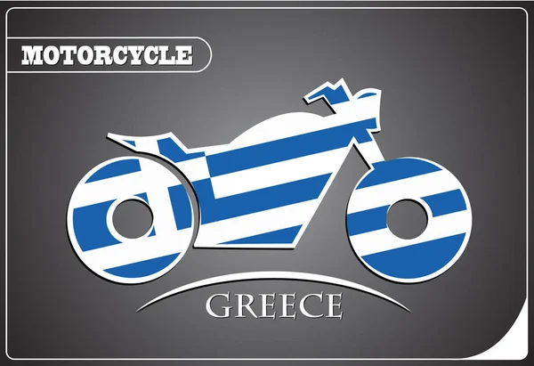 Motorrad-Logo aus der griechischen Flagge — Stockvektor