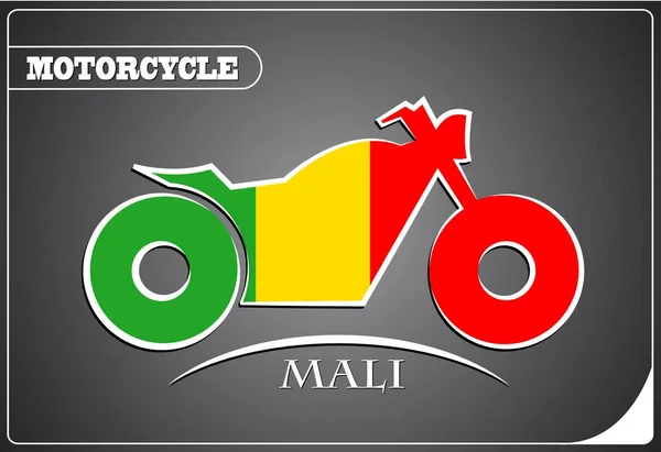 Logotipo de la motocicleta de la bandera de Malí — Archivo Imágenes Vectoriales