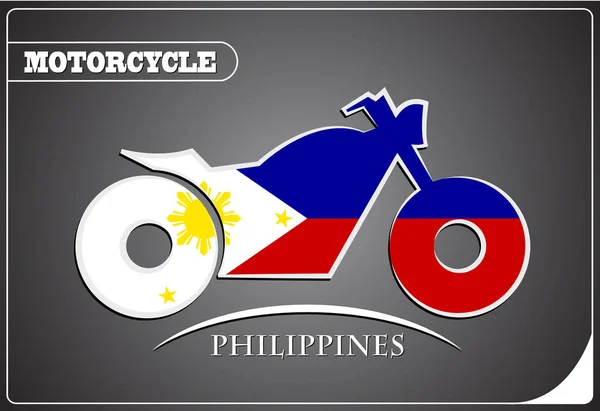 Logotipo de la motocicleta de la bandera de Filipinas — Vector de stock