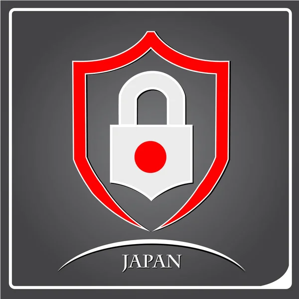 lock logo made from the flag of Japan