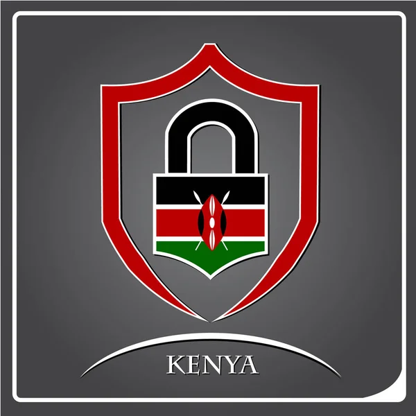 Lock billentyű készült Kenya zászlaja — Stock Vector