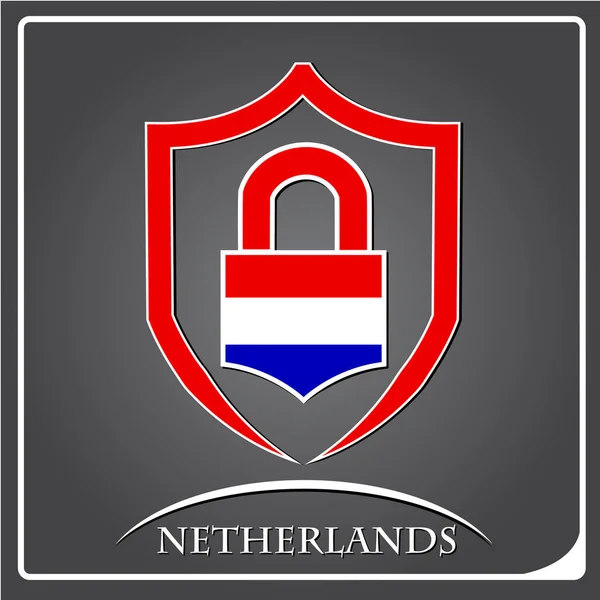 Hollanda bayrağı yapılan kilit logosu — Stok Vektör