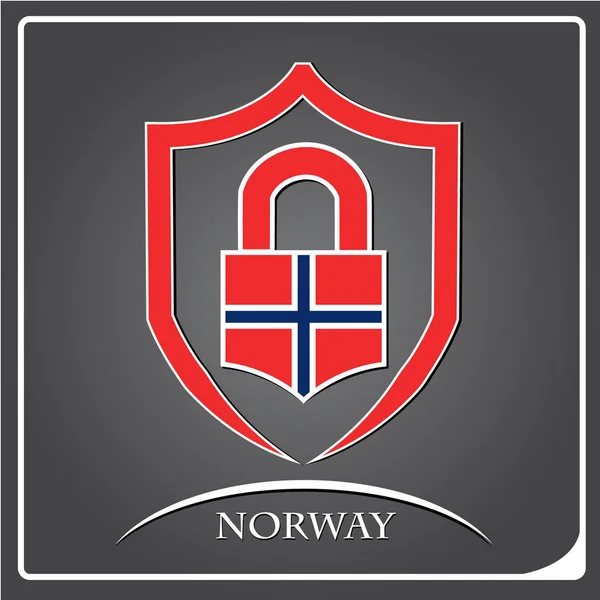 Κλειδώσετε το λογότυπο κατασκευάζονται από τη σημαία της Νορβηγίας — Διανυσματικό Αρχείο