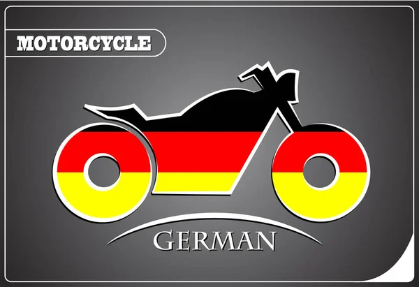 Logo de moto fabriqué à partir du drapeau de l'allemand — Image vectorielle