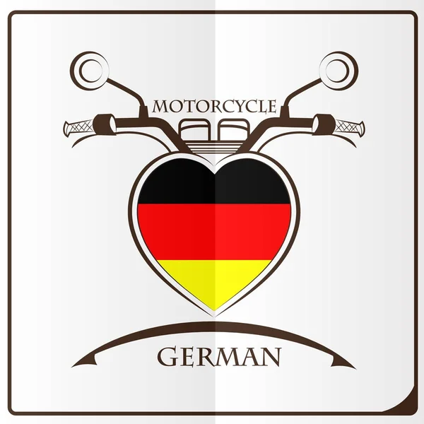 Logo de moto fabriqué à partir du drapeau de l'allemand — Image vectorielle