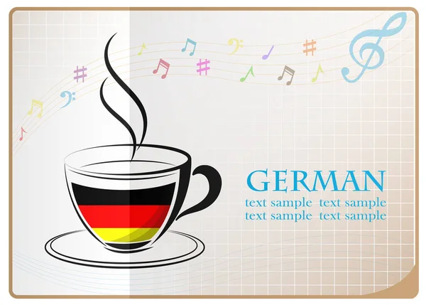 Logo café fabriqué à partir du drapeau de l'allemand — Image vectorielle