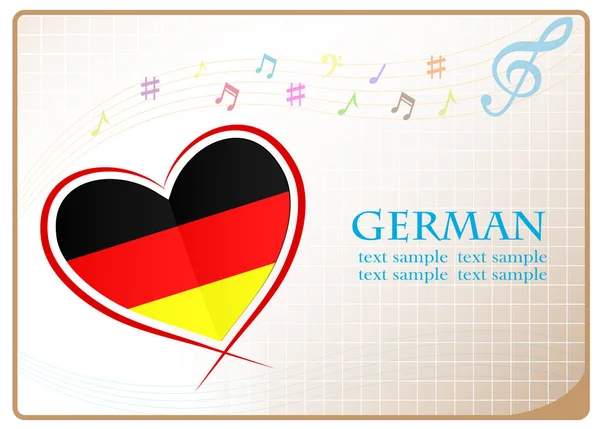 Logo coeur fabriqué à partir du drapeau de l'allemand — Image vectorielle