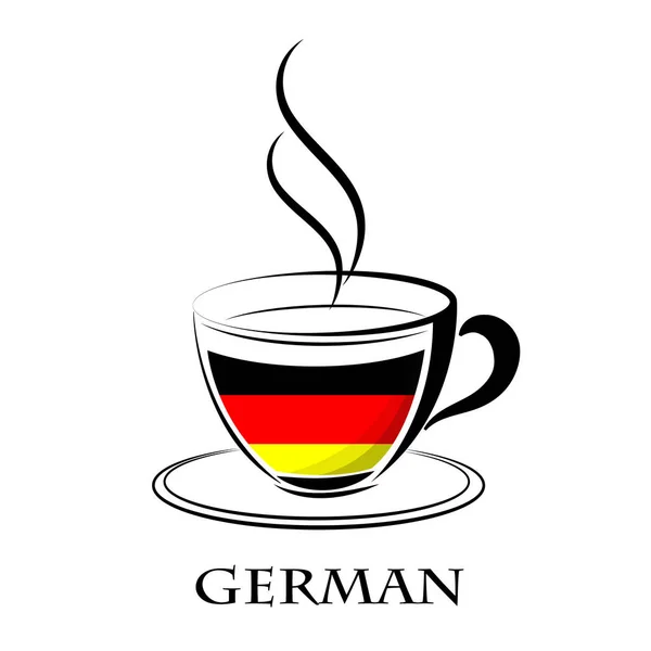 从德国国旗制作咖啡标志 — 图库矢量图片