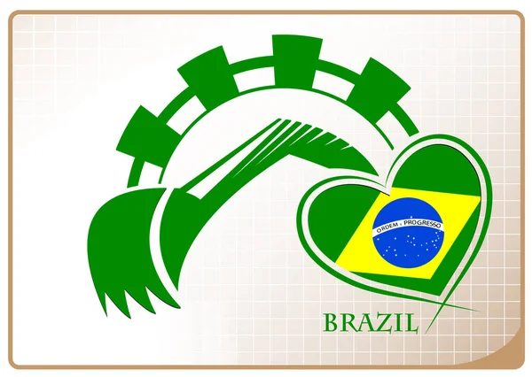 Rypadlo logo z brazilská vlajka — Stockový vektor