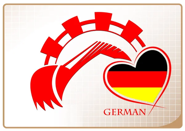 Logo rétrocaveuse fabriqué à partir du drapeau de l'Allemagne — Image vectorielle