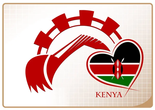 Kotró logó készült Kenya zászlaja — Stock Vector