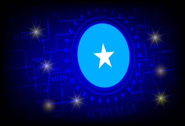 Teknoloji bir arka plan üzerinde Somali bayrağı.