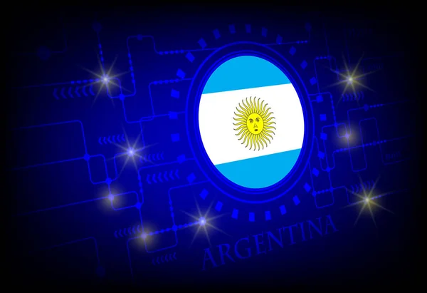 Флаг Аргентины на фоне технологии . — стоковый вектор