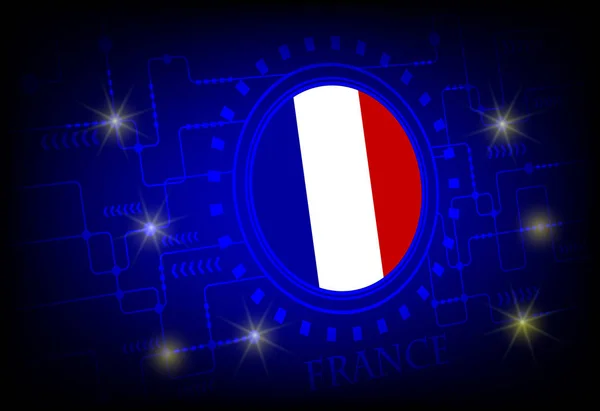 Flag of France on a background of technology. — Stock Vector