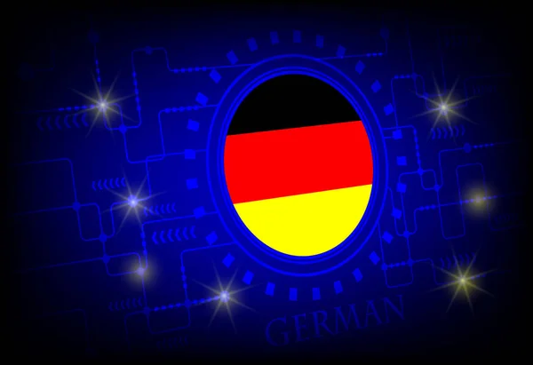 Bandera de Alemania sobre un trasfondo de tecnología . — Archivo Imágenes Vectoriales