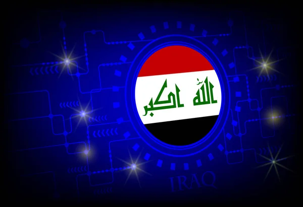 Flag of Iraq on a background of technology. — Stock Vector